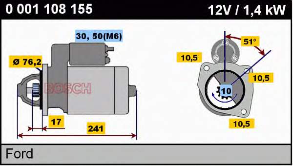 0001108155 Bosch motor de arranco