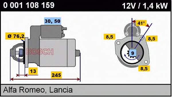 0001108159 Bosch motor de arranco