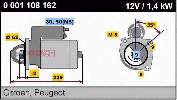 0001108162 Bosch motor de arranco