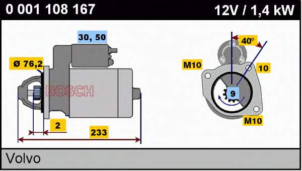 0001108167 Bosch motor de arranco