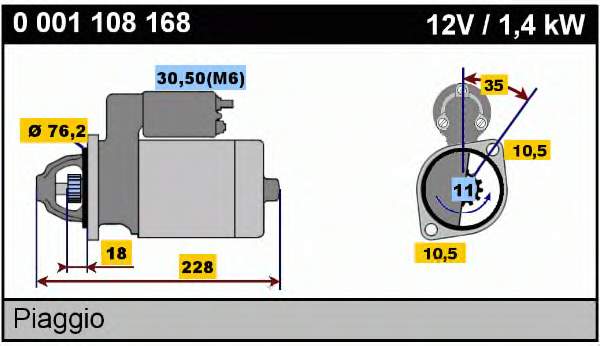 0001108168 Bosch motor de arranco