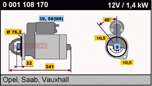 0001108170 Bosch motor de arranco