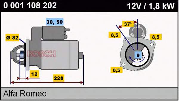 0001108202 Bosch motor de arranco