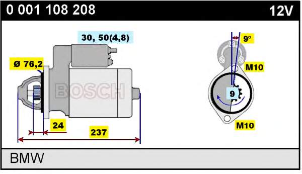 0001108208 Bosch motor de arranco