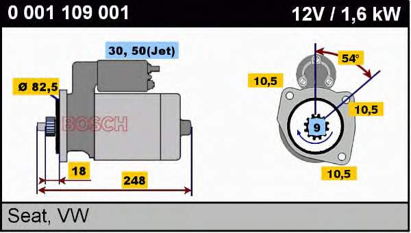 0001109001 Bosch motor de arranco