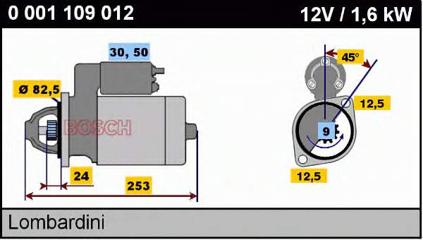 0001109012 Bosch motor de arranco