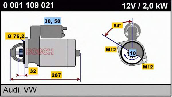 Motor de arranco para Audi A8 (4D2, 4D8)