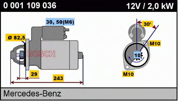 0001109036 Bosch motor de arranco