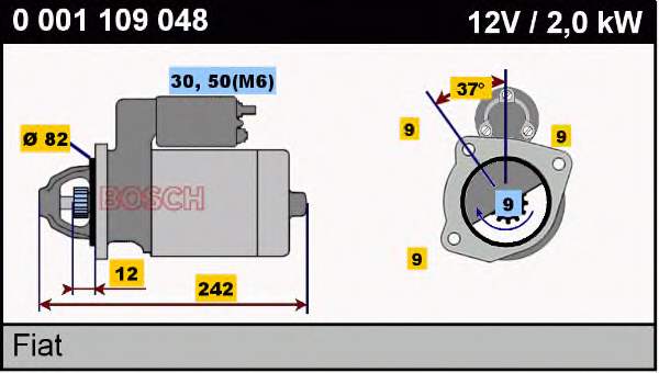 0001109048 Bosch motor de arranco