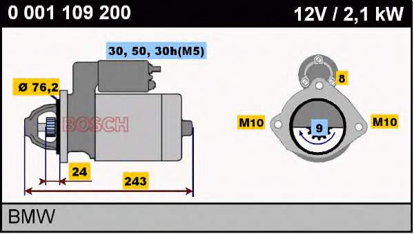 0001109200 Bosch motor de arranco