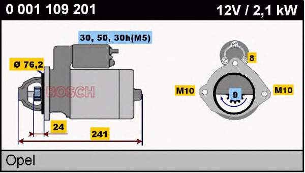 0001109201 Bosch motor de arranco