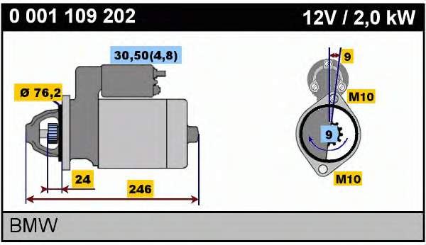 Motor de arranco 0001109202 Bosch