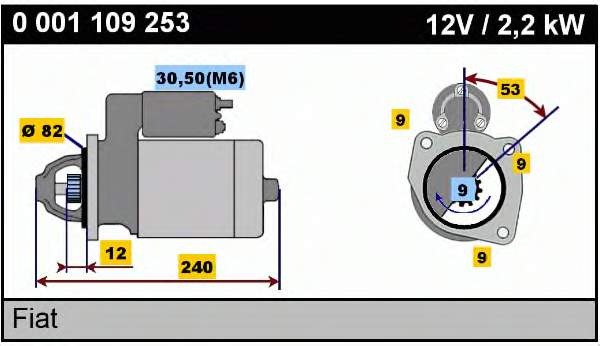 0001109253 Bosch motor de arranco