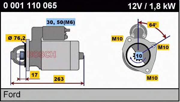 Motor de arranco 0001110065 Bosch