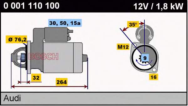 0001110100 Bosch motor de arranco