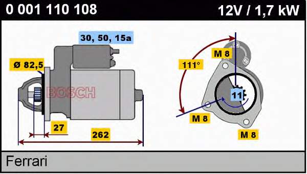 0 001 110 108 Bosch motor de arranco