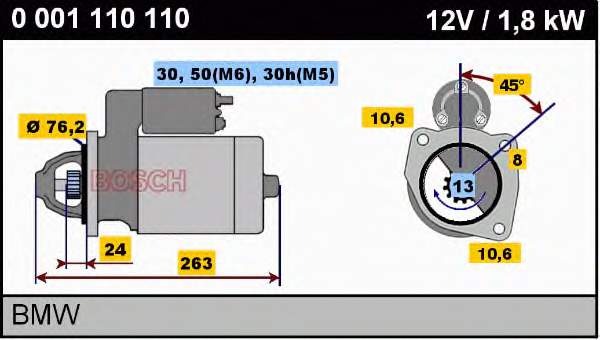 0001110110 Bosch motor de arranco