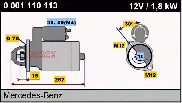 0001110113 Bosch motor de arranco