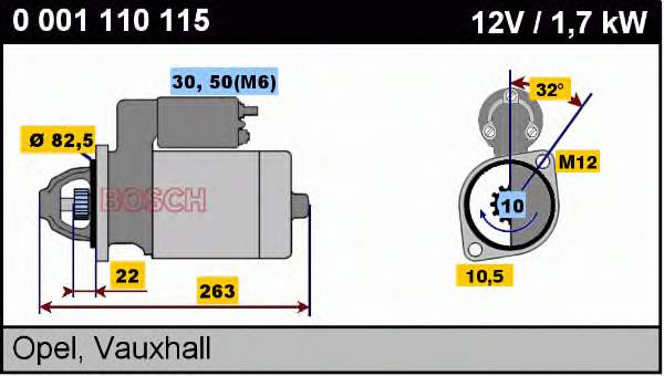 0001110115 Bosch motor de arranco