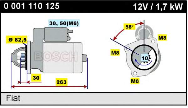 0001110125 Bosch motor de arranco