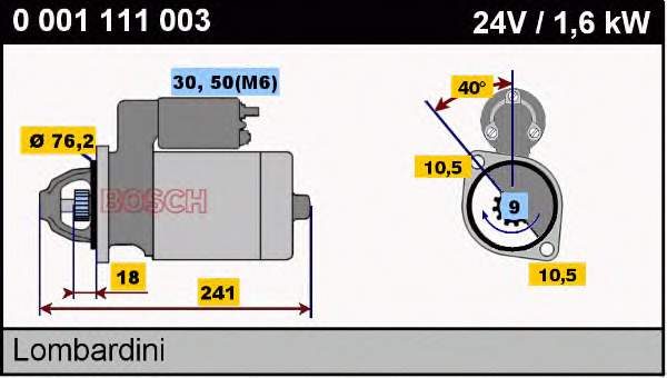 Стартер 0001111003 Bosch