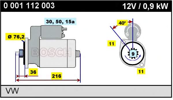 0 001 112 003 Bosch motor de arranco