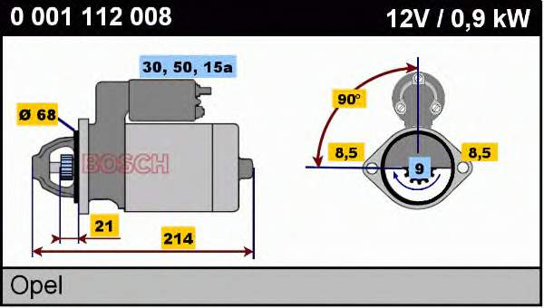 0001112008 Bosch motor de arranco