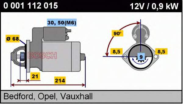 0001112015 Bosch motor de arranco