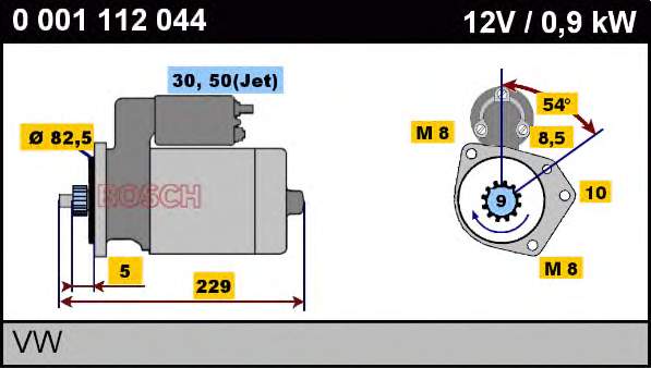 0001112044 Bosch motor de arranco