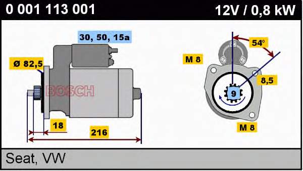 0001113001 Bosch motor de arranco