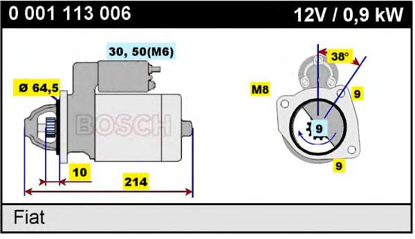 0001113006 Bosch motor de arranco