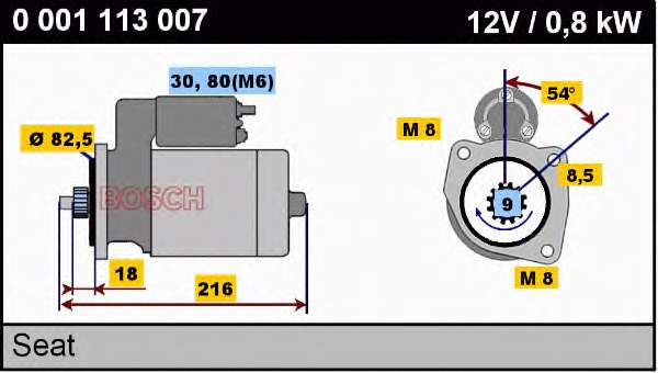 0001113007 Bosch motor de arranco