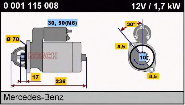 1108217 Bosch motor de arranco