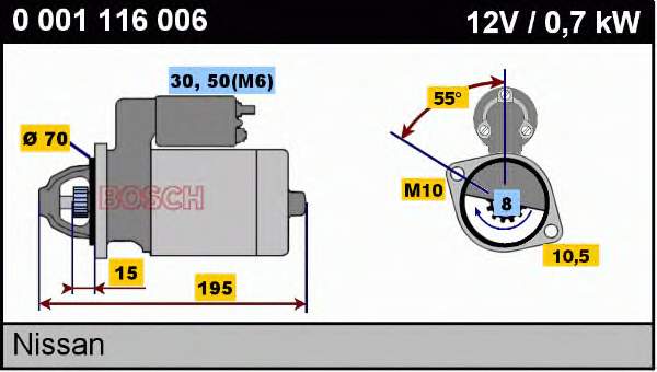 0001116006 Bosch motor de arranco