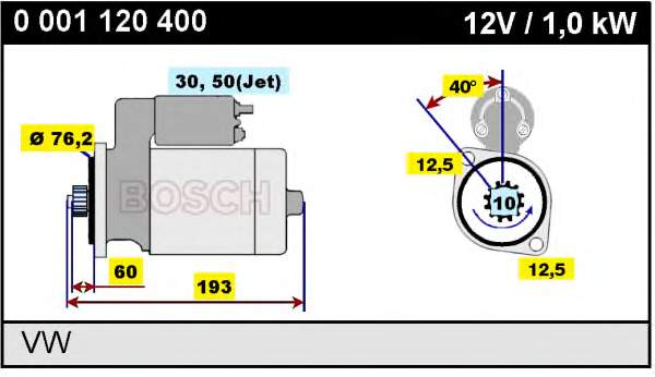 0001120400 Bosch motor de arranco