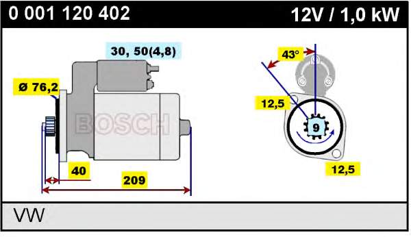 0001120402 Bosch motor de arranco