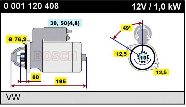 0001120408 Bosch motor de arranco