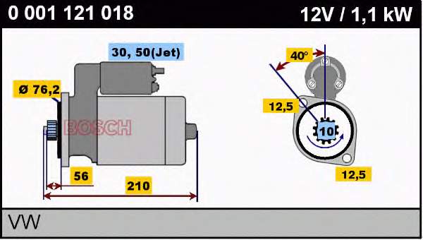 0001121018 Bosch motor de arranco