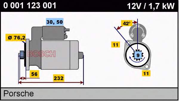 0001123001 Bosch motor de arranco