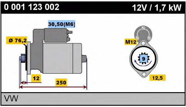 0001123002 Bosch motor de arranco