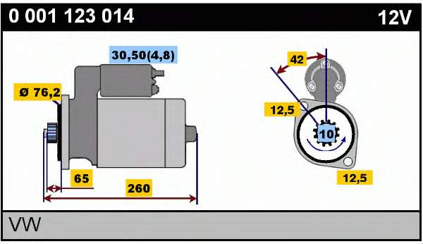 Motor de arranco para Volkswagen Jetta (162)