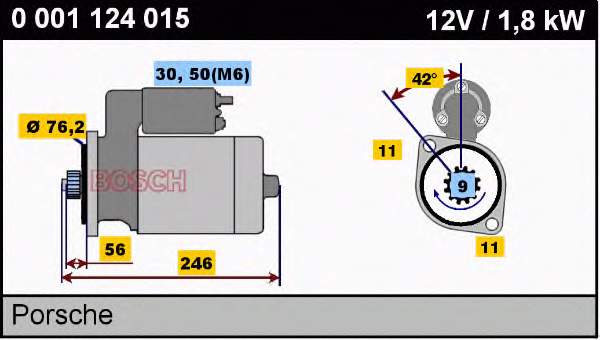 0001124015 Bosch motor de arranco