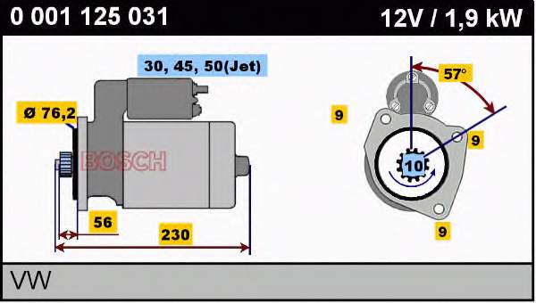 0001125031 Bosch motor de arranco