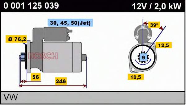 0001125039 Bosch motor de arranco