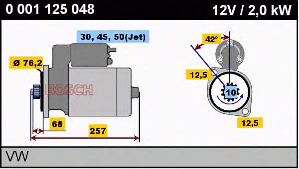 0001125048 Bosch motor de arranco