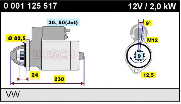 0001125517 Bosch motor de arranco