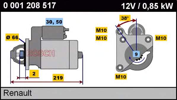 0001208517 Bosch motor de arranco