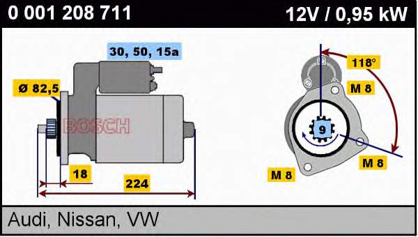 0001208711 Bosch motor de arranco