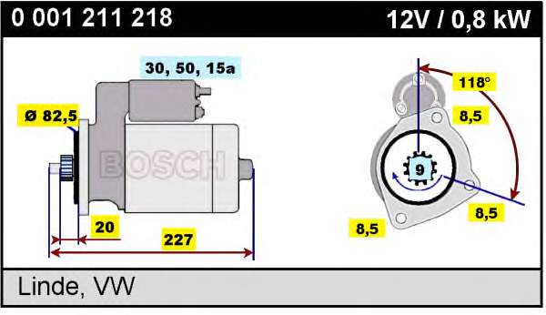 0001211218 Bosch motor de arranco