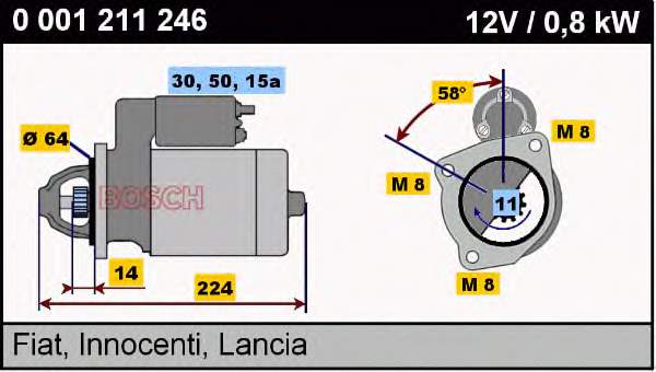 Motor de arranco 0001211246 Bosch